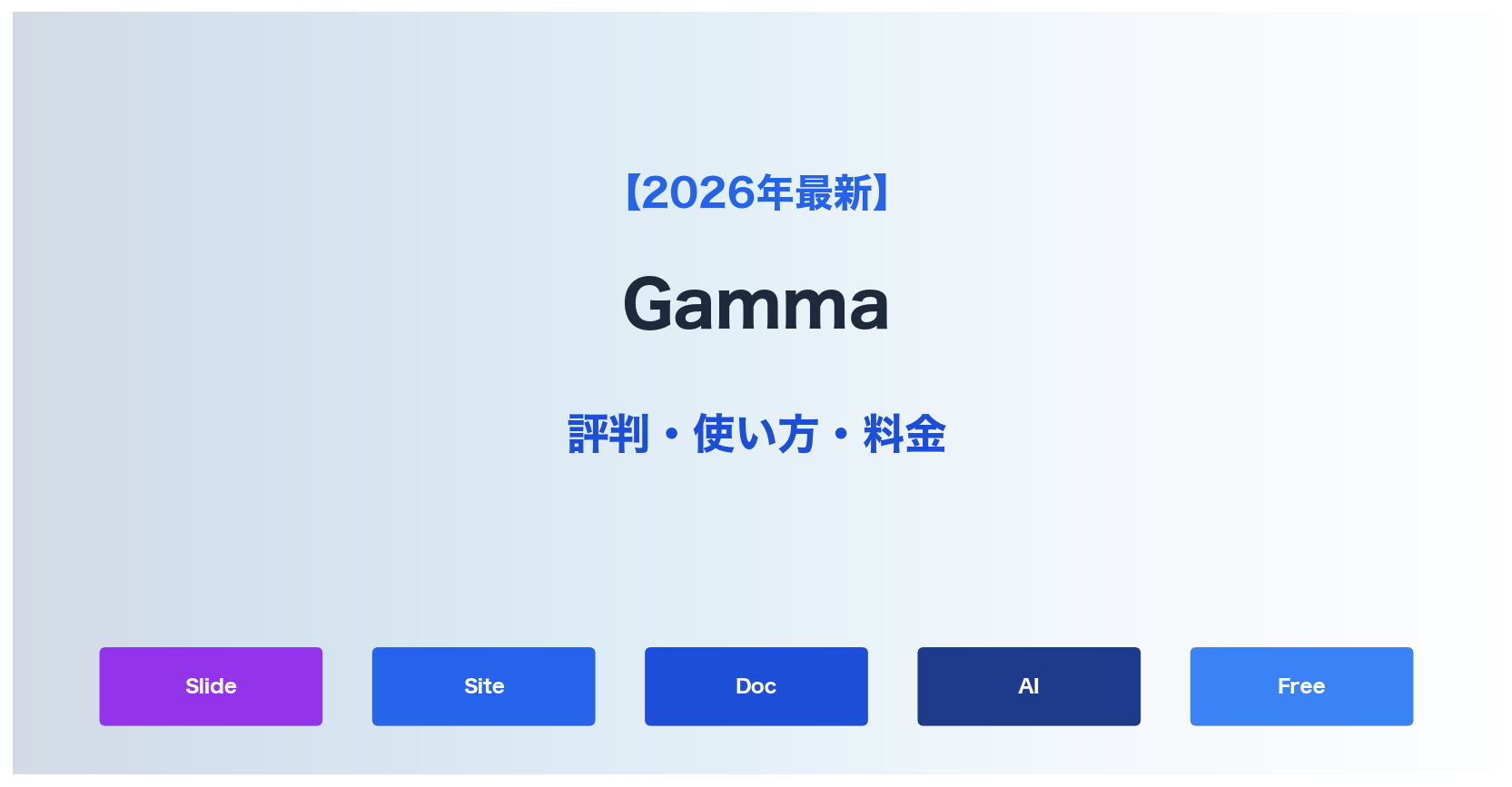 【2026年最新】Gammaの評判・使い方・料金｜AIスライドの王者を徹底レビュー